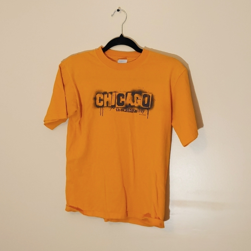 💵2/$10Bundle and Save💵 Anvil| Orange T-shirt Chicago The Windy City Cotton